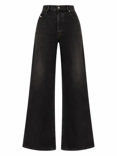 Diesel Black Relaxed High Rise Jeans