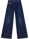 Diesel 1996 D-sire Wide Leg Trousers In Blue