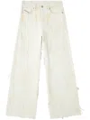 Diesel 1996 D-sire Fsg Wide-leg Distressed Trousers In Neutral