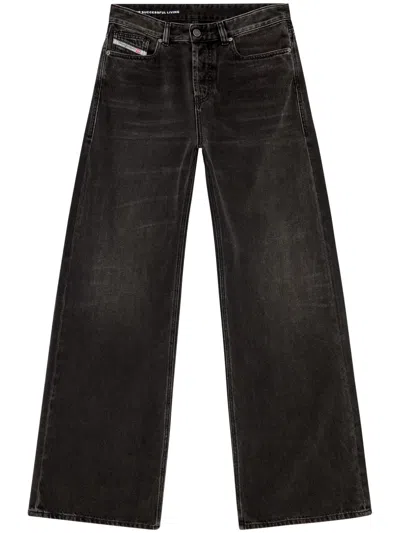 Diesel 1996 D-sire Low-rise Wide-leg Jeans In Black