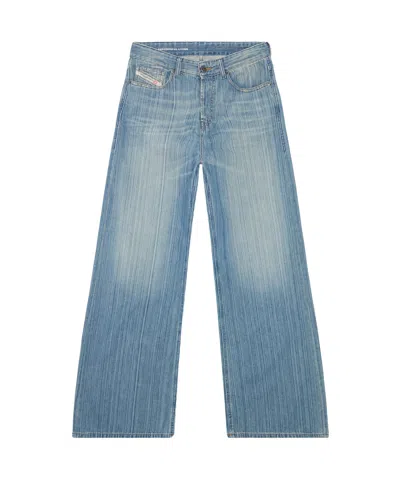 Diesel 1996 D-sire Low-rise Wide-leg Jeans In Blue