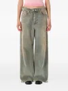 Diesel 1996 D-sire Wide Leg Cotton Trousers In Gray