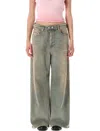 Diesel 1996 D-sire Wide Leg Cotton Trousers In Blue