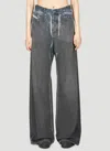Diesel 1996 D-sire-s1 Low-rise Distressed Wide-leg Jeans In Grey
