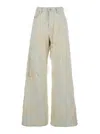 Diesel '1996 D-sire' White Jeans With All-over Rips In White