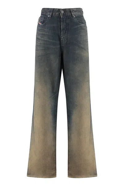 Diesel 1996 D-sire Wide-leg Jeans In Brown