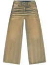 Diesel Straight-leg Jeans In Faded Beige Cotton In 蓝色
