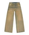 Diesel Straight-leg Jeans In Faded Beige Cotton In Green