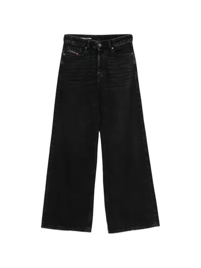 Diesel 1996 D-sire Wide-leg Jeans In Black