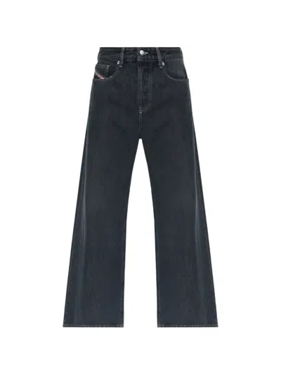 Diesel 1996 High Waist Wide Leg Jeans In Black