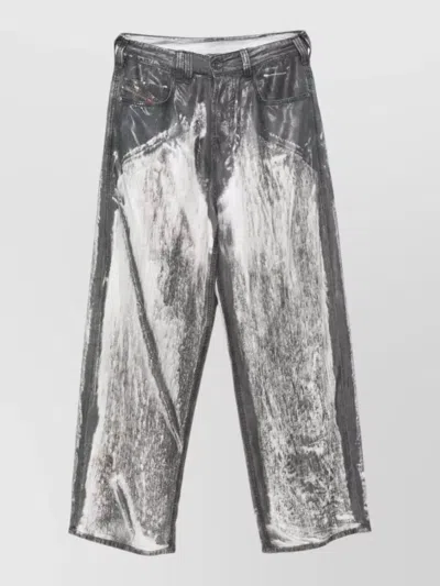 Diesel 1997 Denim Regular Fit Five Pocket Trousers In Silver