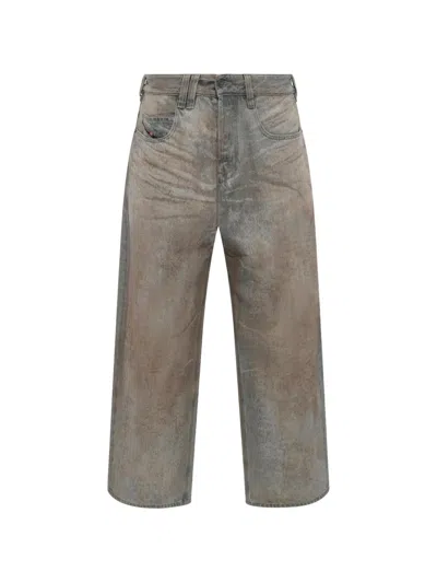 Diesel 1997 D-eni-m-fsi2 Distressed Straight-leg Jeans In Gray