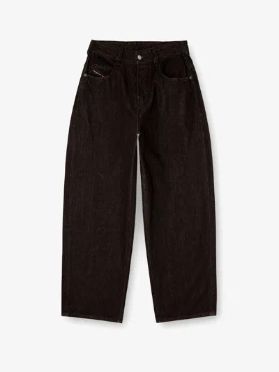 Diesel 1997 D-enim-m Black Denim Trousers In Brown