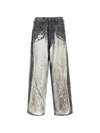 Diesel 1997 Denim Regular Fit Five Pocket Trousers In Silver