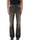Diesel Patched Belt Loops Faded Five-pocket Trousers In Black