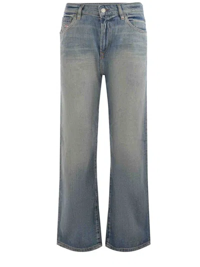 Diesel 1999 D-reggy Whiskering Effect Jeans In Blue
