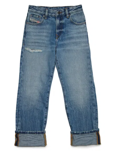 Diesel Kids' 1999-j Distressed Straight-leg Jeans In Blue