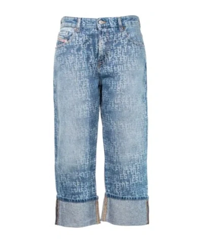 Diesel 1999 Straight-leg Logo Patch Jeans In Blue