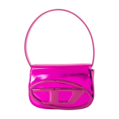 Diesel 1 Dr Shoulder Bag  Leather Fushia In Pink