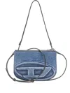 Diesel Denim Bag With Prominent Logo And Sleek Accents In Blue