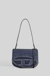 Diesel 1dr 20. Twin Shoulder Bag In Blue Cotton In Blue