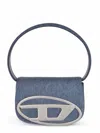 Diesel Denim Leather D Shoulder Bag In Blue
