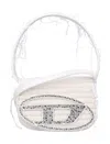 Diesel '1dr' White Shoulder Bag With Oval D Logo Plaque On The Front In White