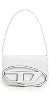 Diesel Womens White 1dr Logo-plaque Leather Shoulder Bag In White