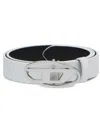 Diesel 25 Mm Reversible Belt With Oval Buckle In Metallic