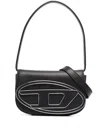Diesel Rectangular Leather Shoulder Bag With Single Handle In Black