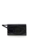 Diesel '1dr' Black Belt Bag With Logo Plate In Leather Woman In Black