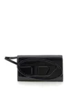 Diesel '1dr' Black Belt Bag With Logo Plate In Leather Woman