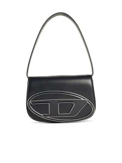 Diesel 1dr Leather Shoulder Bag In Black