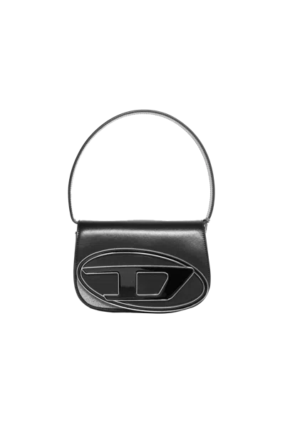 Diesel 1dr Black Leather Shoulder Bag Black