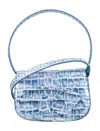 Diesel Croco-embossed Leather 1dr Shoulder Bag In Blue