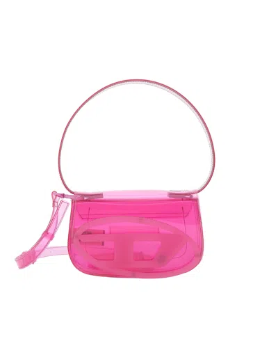 Diesel 1dr-borsa A Spalla In Tpu Trasparente Fucsia In Pink