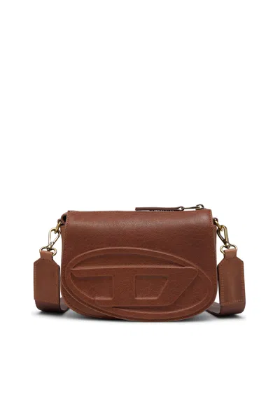 Diesel 1dr-camera Bag In Pull-up Leather In Brown