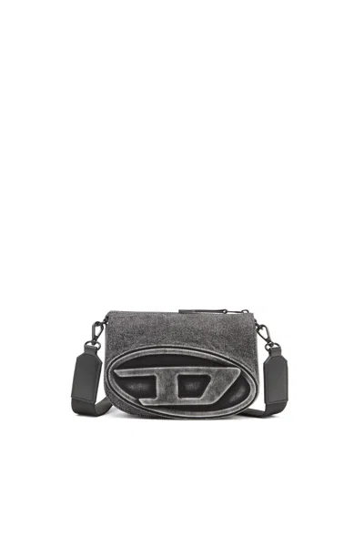 Diesel 1dr-camera Bag In Washed Denim In Gray