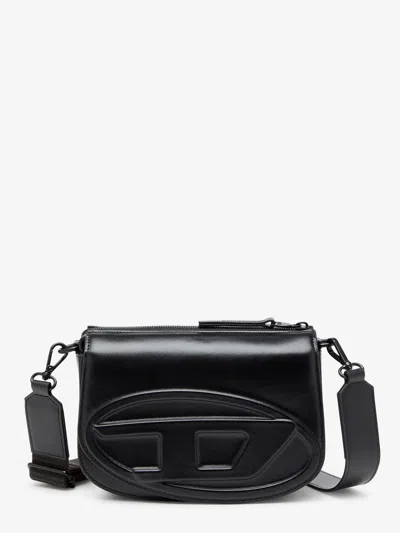 Diesel 1dr Camera Bag Leather Crossbody Bag In Black
