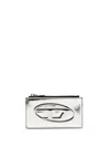 Diesel Silver-tone Calf Leather Metallic Effect Card Holder