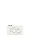 Diesel Flat Card Holder In Nappa Leather In T1003 White