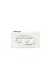 Diesel Flat Card Holder In Nappa Leather In White