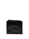 Diesel Small Black Wallet With Logo Plaque In Black
