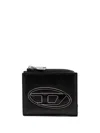 Diesel Small Black Wallet With Logo Plaque In Black