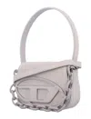 Diesel Chain Cross-body Bag With Adjustable Strap In Grey