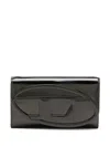 Diesel 1dr Leather Wallet-on-chain In Black