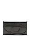 Diesel 1dr Leather Wallet-on-chain In Black