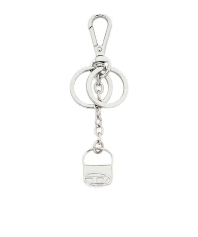 Diesel 1dr Charm Keyring In Silver