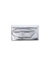 Diesel 1dr Wallet Strap With Adjustable Shoulder Strap And Oval D Plaque In Silver