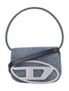 Diesel Denim Bag With Metallic Logo In Navy